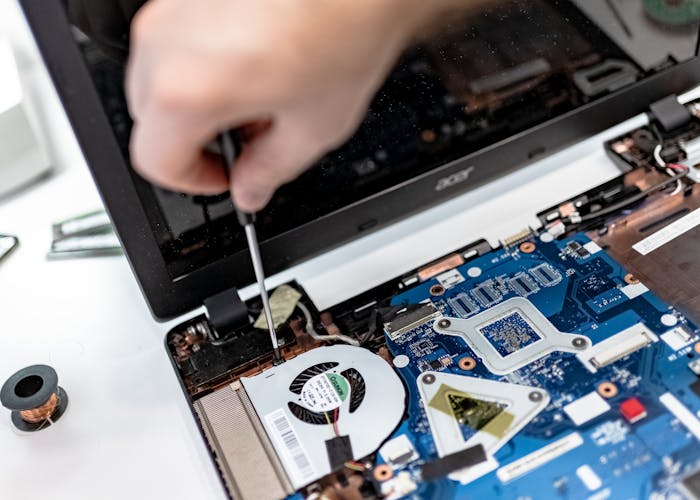Laptop repair in progress